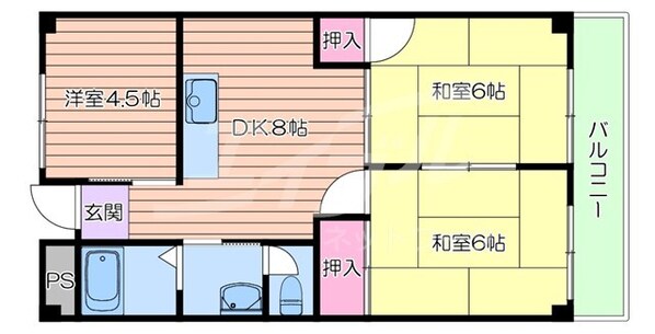 ハイツオークラの物件間取画像